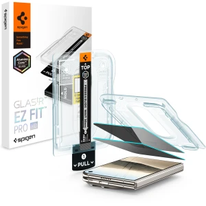 Szkło prywatyzujące do etui + Aplikator Spigen Glas.tR EZ Fit Pro Privacy 2-Pack (AC) do iPhone Duo