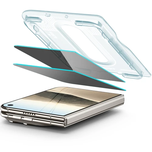 Szkło prywatyzujące do etui + Aplikator Spigen Glas.tR EZ Fit Pro Privacy 2-Pack (AC) do iPhone Duo (15/15)