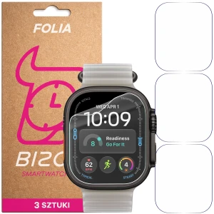 Folia ochronna na ekran zegarka Bizon Watch Film HydroFlex do Apple Watch Ultra 4 49mm, 3 sztuki