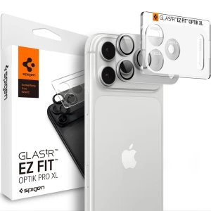 Szkło na aparat Spigen Glas.tR Ez Fit Optik Pro XL 1-Pack do iPhone 18 Pro, srebrne