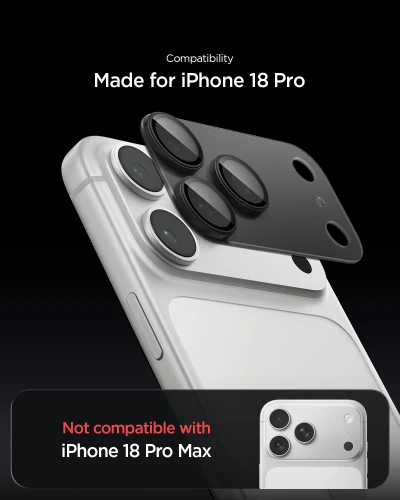 Szkło na aparat Spigen Glas.tR Ez Fit Optik Pro XL 1-Pack do iPhone 18 Pro, ciemno-szare (6/15)