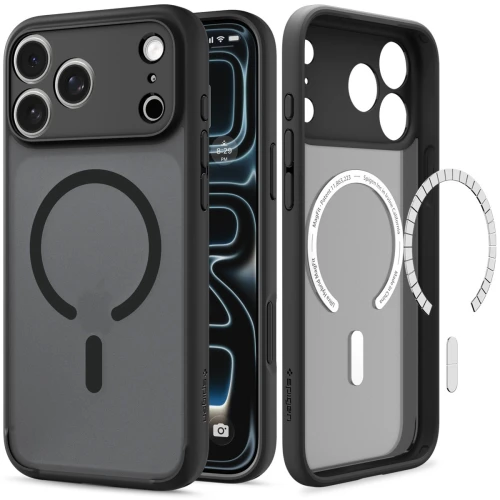 Etui Spigen Ultra Hybrid Mag do MagSafe do iPhone 18 Pro, półprzezroczysto-czarne (7/16)