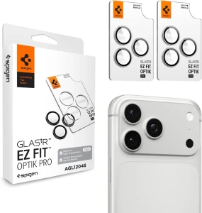 Szkło na aparat Spigen Glas.tR EZ Fit Optik Pro 2-Pack do iPhone 18 Pro Max / 18 Pro, srebrne