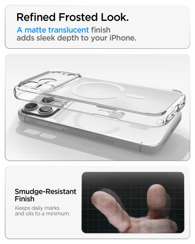 Etui Spigen Ultra Hybrid Mag do MagSafe do iPhone 18 Pro, półprzezroczysto-białe (15/16)