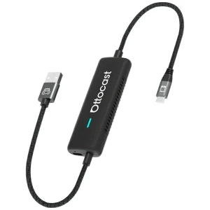 Adapter do bezprzewodowego CarPlay z mirroringiem ekranu telefonu, Ottocast Mirror Touch CA450-T, czarny