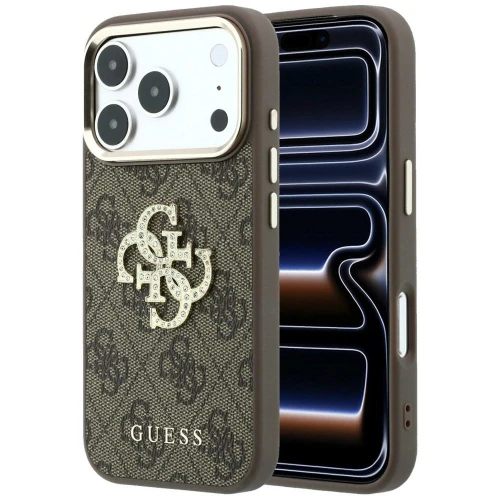 Etui Guess 4G Big Strass Logo 4G Classic Logo do iPhone 18 Pro / 17 Pro, brązowe