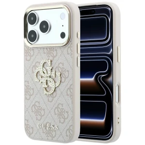 Etui Guess 4G Big Strass Logo 4G Classic Logo do iPhone 18 Pro Max / 17 Pro Max, różowe