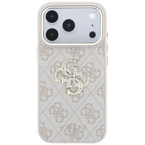 Etui Guess 4G Big Strass Logo 4G Classic Logo do iPhone 18 Pro Max / 17 Pro Max, różowe
