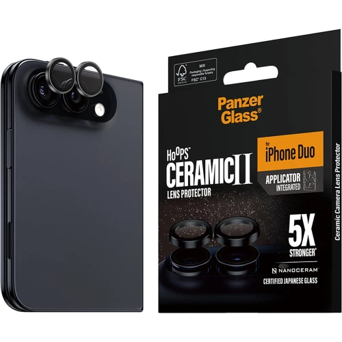 Szkło ceramiczne na aparat z aplikatorem PanzerGlass Hoops Ceramic II do iPhone Duo (2/6)