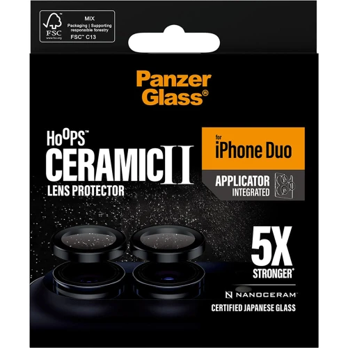 Szkło ceramiczne na aparat z aplikatorem PanzerGlass Hoops Ceramic II do iPhone Duo (6/6)