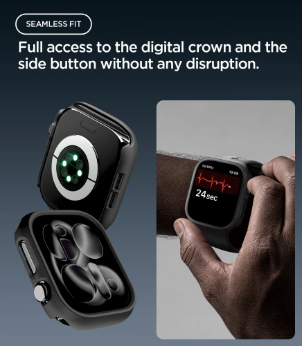 Etui Spigen Thin Fit do Apple Watch Series 12 46mm, czarny (2/16)