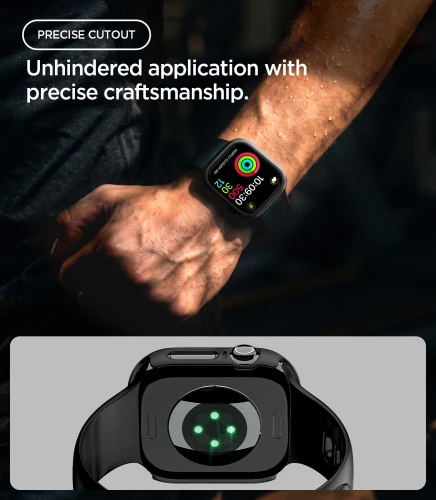 Etui Spigen Thin Fit do Apple Watch Series 12 46mm, czarny (5/16)