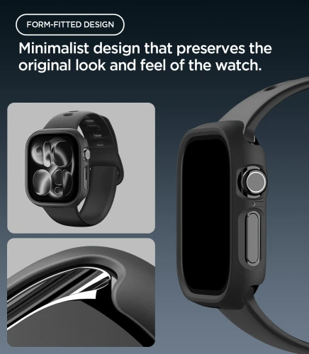 Etui Spigen Thin Fit do Apple Watch Series 12 42mm, czarny (3/16)
