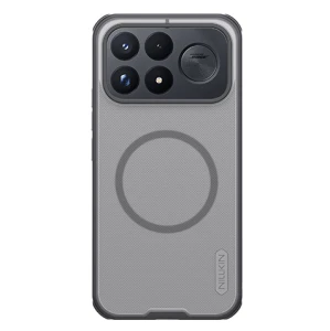 Etui Nillkin Frosted Shield Pro Magnetic do MagSafe do Xiaomi POCO F9 Pro, przydymione z czarną ramką