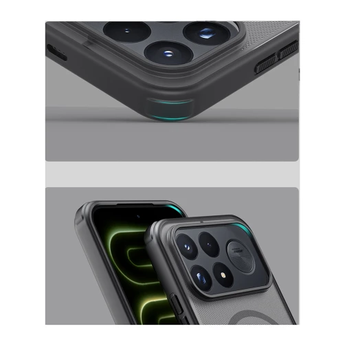 Etui Nillkin Frosted Shield Pro Magnetic do MagSafe do Xiaomi POCO F9 Pro, przydymione z czarną ramką (6/13)