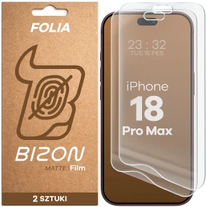 Folia matowa Bizon Film Matte Duo do iPhone 18 Pro Max, 2 sztuki