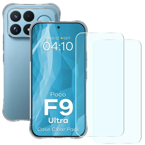 Elastyczne etui + 2x szkło hartowane Bizon Case Clear Pack do Xiaomi POCO F9 Ultra (1/9)