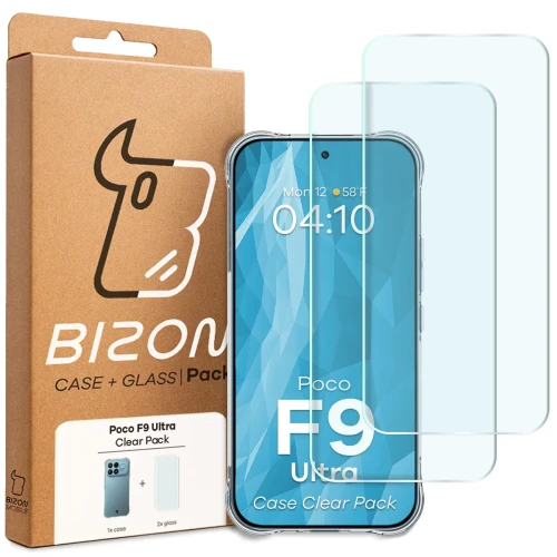 Elastyczne etui + 2x szkło hartowane Bizon Case Clear Pack do Xiaomi POCO F9 Ultra (9/9)