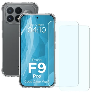 Elastyczne etui + 2x szkło hartowane Bizon Case Clear Pack do Xiaomi POCO F9 Pro