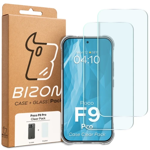 Elastyczne etui + 2x szkło hartowane Bizon Case Clear Pack do Xiaomi POCO F9 Pro (9/9)