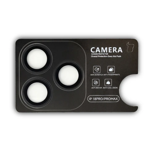 Szkło na aparat z aplikatorem Bizon Glass Snap Lens do iPhone 18 Pro / 18 Pro Max, 1 zestaw, czarna ramka (2/3)