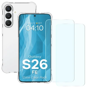 Elastyczne etui + 2x szkło hartowane Bizon Case Clear Pack do Galaxy S26 FE