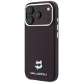 Etui Karl Lagerfeld Grained Choupette Head Metal do iPhone 18 Pro / 17 Pro do MagSafe, burgundowe