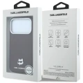 Etui Karl Lagerfeld Grained Choupette Head Metal do iPhone 18 Pro / 17 Pro do MagSafe, burgundowe