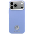 Etui Guess Grained Round Strass Logo do iPhone 18 Pro / 17 Pro do MagSafe, niebieskie