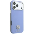 Etui Guess Grained Round Strass Logo do iPhone 18 Pro / 17 Pro do MagSafe, niebieskie