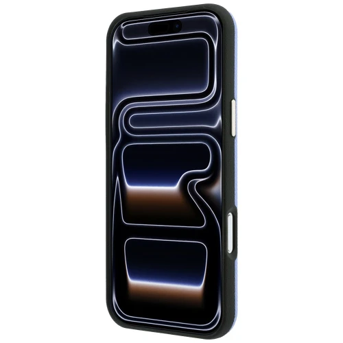 Etui Guess Grained Round Strass Logo do iPhone 18 Pro / 17 Pro do MagSafe, niebieskie