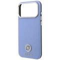 Etui Guess Grained Round Strass Logo do iPhone 18 Pro / 17 Pro do MagSafe, niebieskie