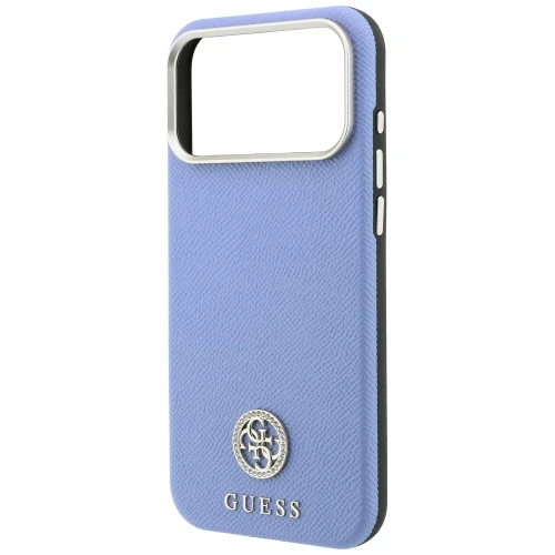 Etui Guess Grained Round Strass Logo do iPhone 18 Pro / 17 Pro do MagSafe, niebieskie