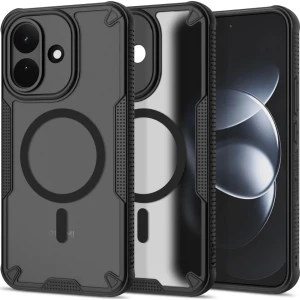Etui Tech-Protect Rugged Shield do MagSafe do Xiaomi Redmi Note 17 Pro 5G, matowe przydymione z czarną ramką