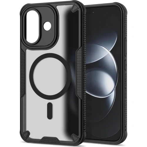 Etui Tech-Protect Rugged Shield do MagSafe do Xiaomi Redmi Note 17 Pro 5G, matowe przydymione z czarną ramką (2/9)