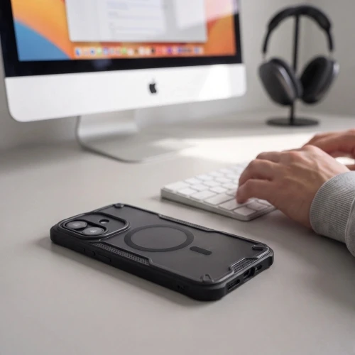 Etui Tech-Protect Rugged Shield do MagSafe do Xiaomi Redmi Note 17 Pro 5G, matowe przydymione z czarną ramką (3/9)