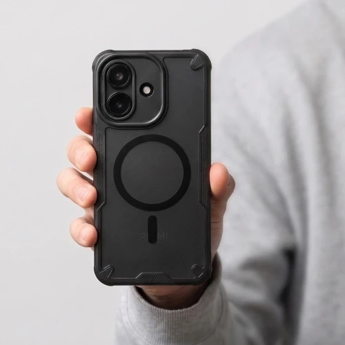 Etui Tech-Protect Rugged Shield do MagSafe do Xiaomi Redmi Note 17 Pro 5G, matowe przydymione z czarną ramką (5/9)
