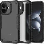Etui Tech-Protect Rugged Shield do Xiaomi Redmi Note 17 Pro 5G, matowe przydymione z czarną ramką