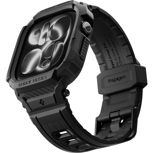 Etui z paskiem Spigen Rugged Armor Pro do Apple Watch Series 12 46mm, czarne (9/16)