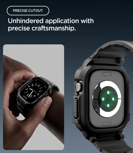 Etui z paskiem Spigen Rugged Armor Pro do Apple Watch Series 12 42mm, czarne (3/16)