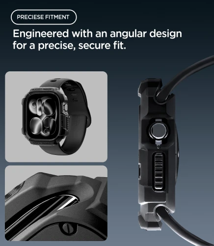 Etui Spigen Rugged Armor do Apple Watch Series 12 42mm, czarne (3/11)