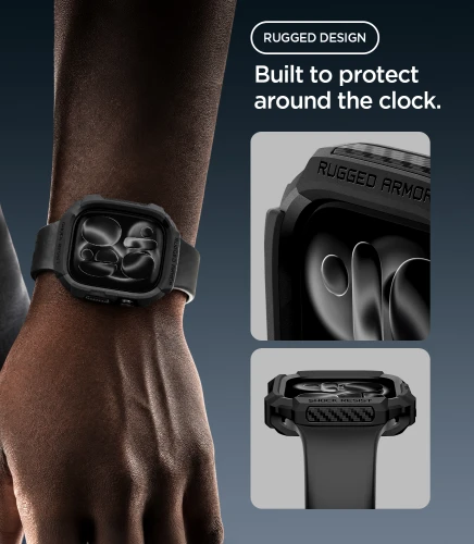Etui Spigen Rugged Armor do Apple Watch Series 12 42mm, czarne (4/11)