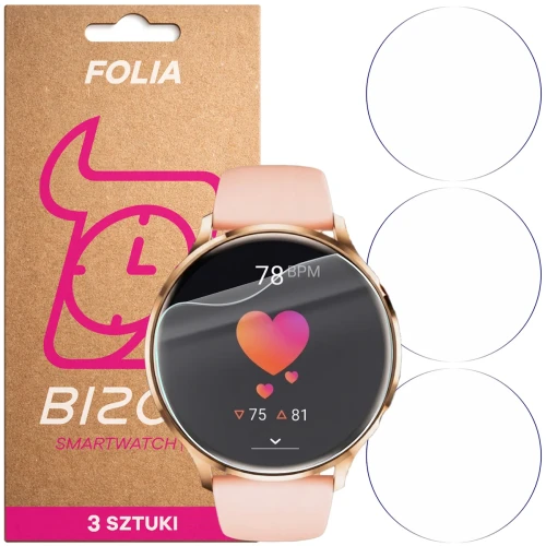 Folia ochronna na ekran zegarka Bizon Watch Film HydroFlex do Vess Q40S, 3 sztuki (1/5)