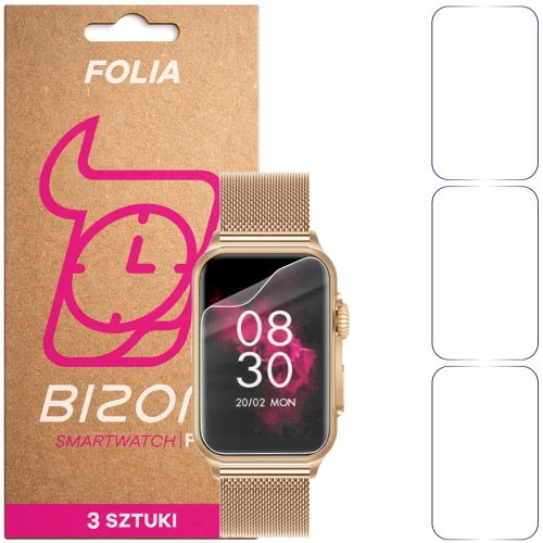 Folia ochronna na ekran zegarka Bizon Watch Film HydroFlex do Vess GE-50, 3 sztuki (1/5)