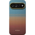 Etui aramidowe Pitaka Ultra-Slim Case do MagSafe, do Google Pixel 11 Pro, pomarańczowo-niebieskie z kevlarem (3/5)