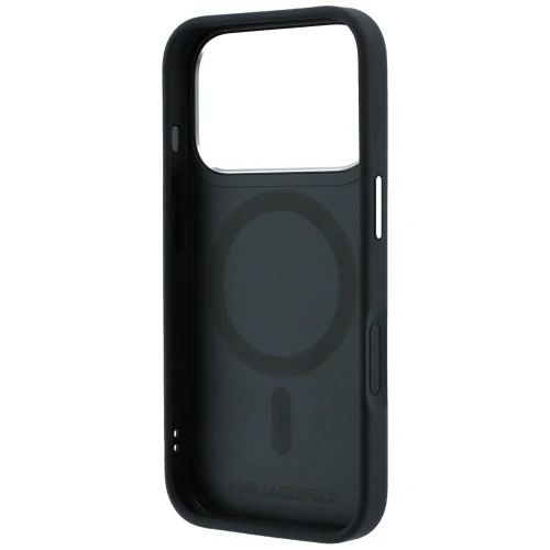 Etui Karl Lagerfeld Ring Stand 360 Saffiano Classic Logo do iPhone 18 Pro Max / 17 Pro Max do MagSafe, czarne