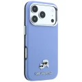 Etui Karl Lagerfeld HardCase Karl and Choupette Head Pin Saffiano do iPhone 18 Pro / 17 Pro do MagSafe, niebieskie