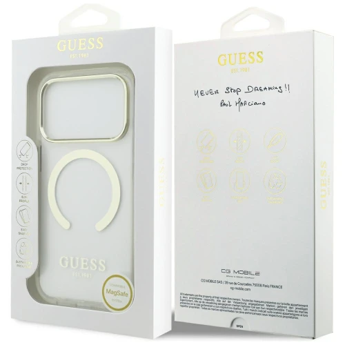 Etui Guess Metal Outline do iPhone 18 Pro / 17 Pro do MagSafe, przezroczyste