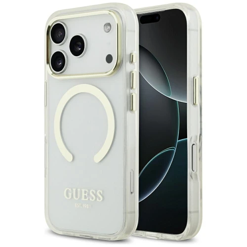 Etui Guess Metal Outline do iPhone 18 Pro / 17 Pro do MagSafe, przezroczyste