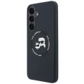 Etui Karl Lagerfeld Hardcase Silicone Karl & Choupette Body Ring do Galaxy S26 FE do MagSafe, czarne
